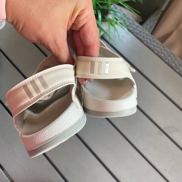 Adidas slides slippers 8 champagne sandals 7.5 - Picture 7 of 11